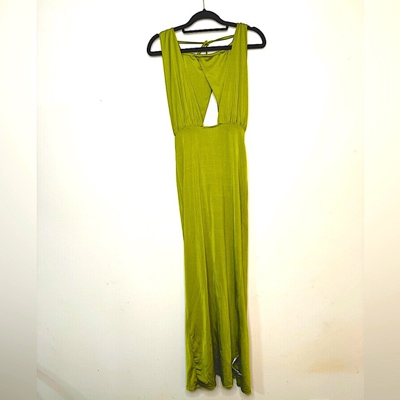 ASOS Green Halter Slinky Midi Dress Women’s Size 4 Small Cutout - Picture 5 of 9